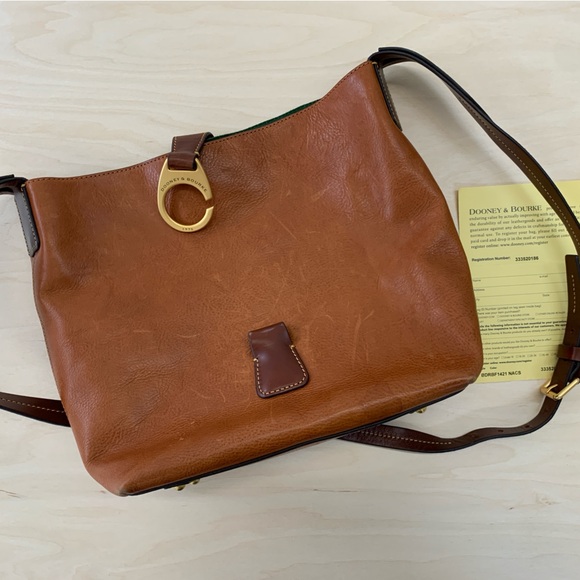 Dooney & Bourke Derby Florentine Hobo Brown Leather Purse - Picture 9 of 11
